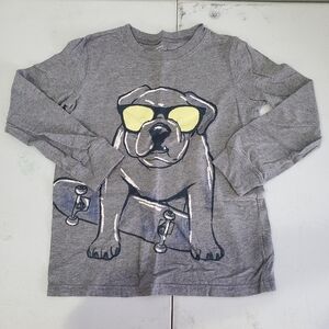 Carter's Gray Long Sleeve Tee with Cool Dog Design